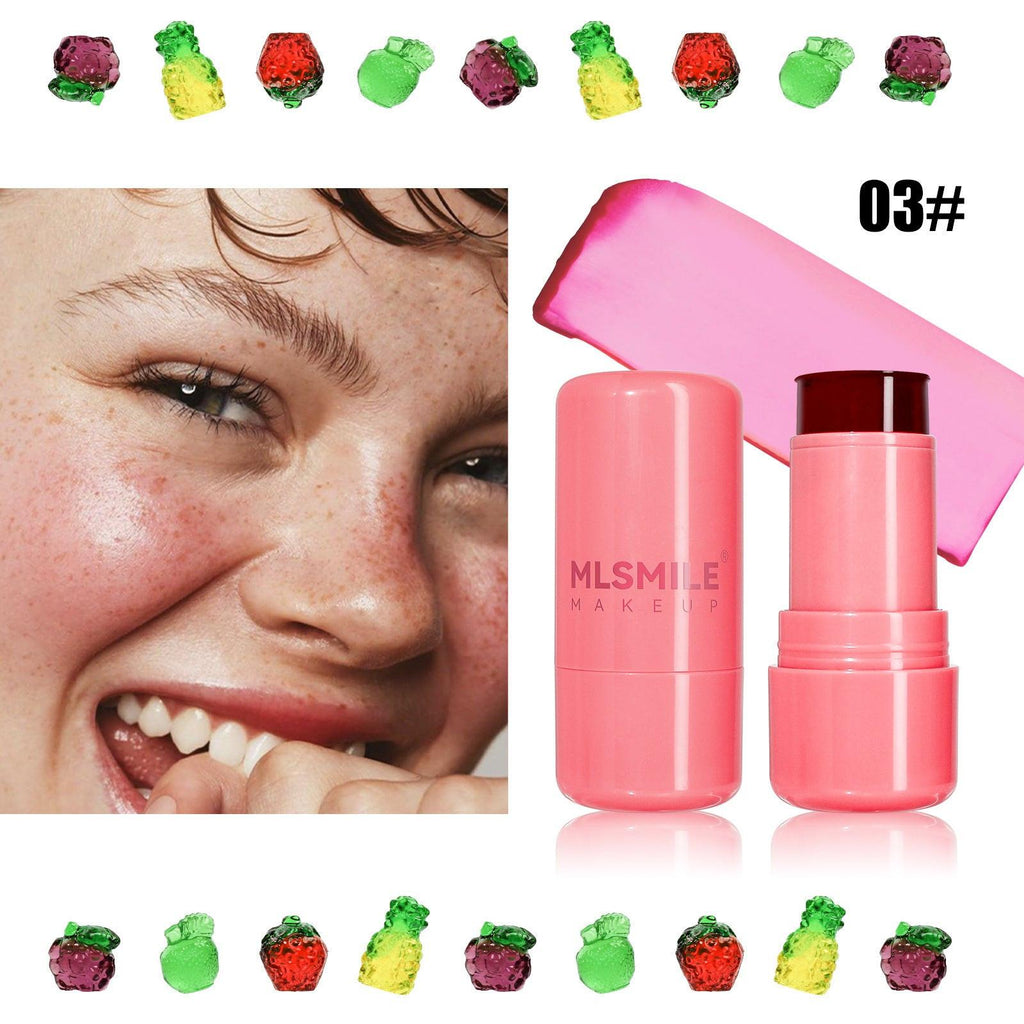 Jelly Blush Lipstick Lip And Cheek Dual-use Multi-color Brightening Contour Stick.