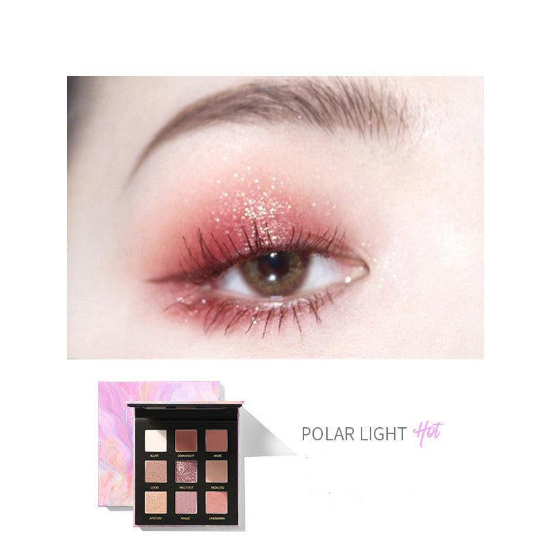 Long Lasting Matte Pearl Glitter 9 Color Eyeshadow Palette.
