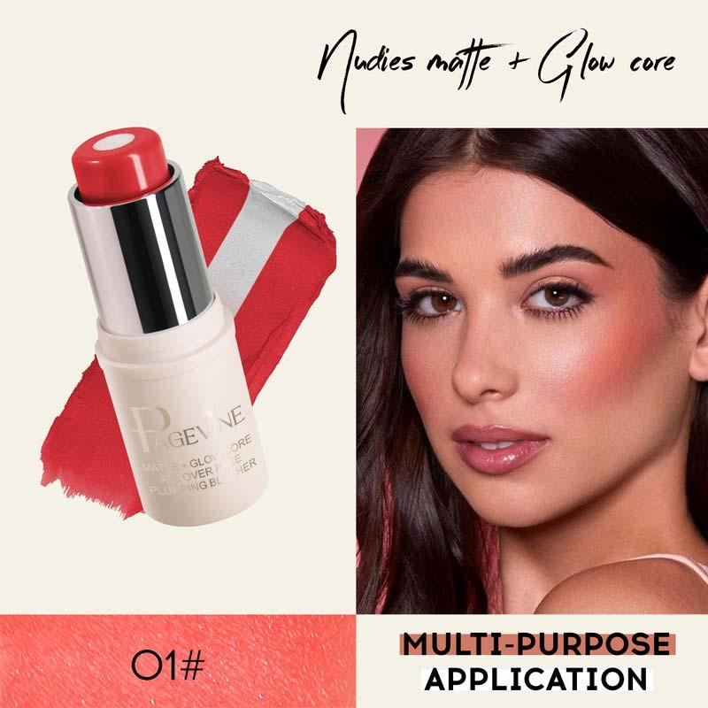 Matte Two-color Sandwich Blush Stick Moisturizing Highlight.