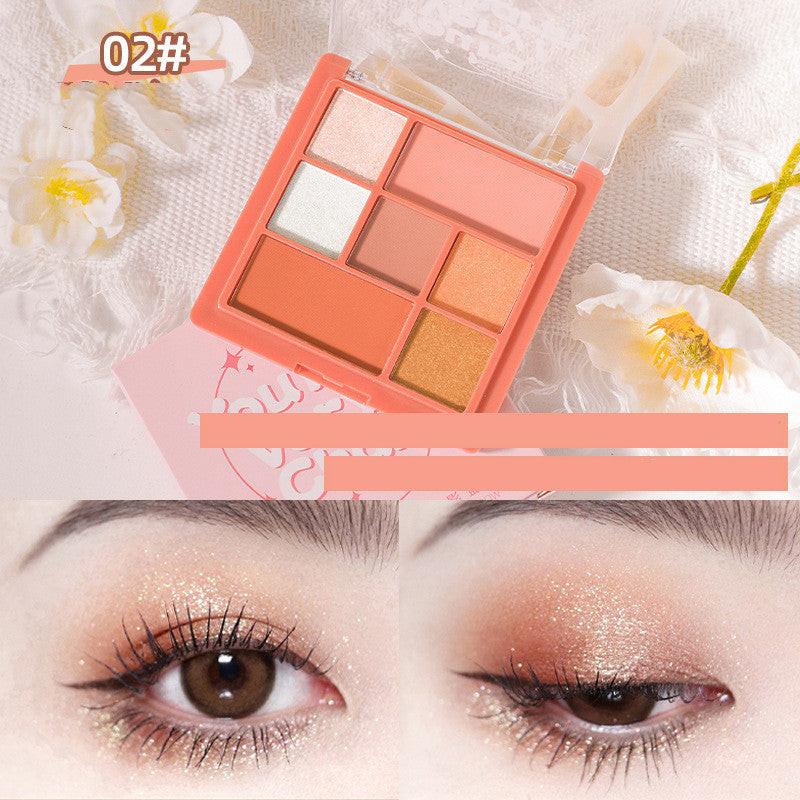 Seven Color Eye Shadow Plate Pearl Powder Sequins Beauty Makeup.