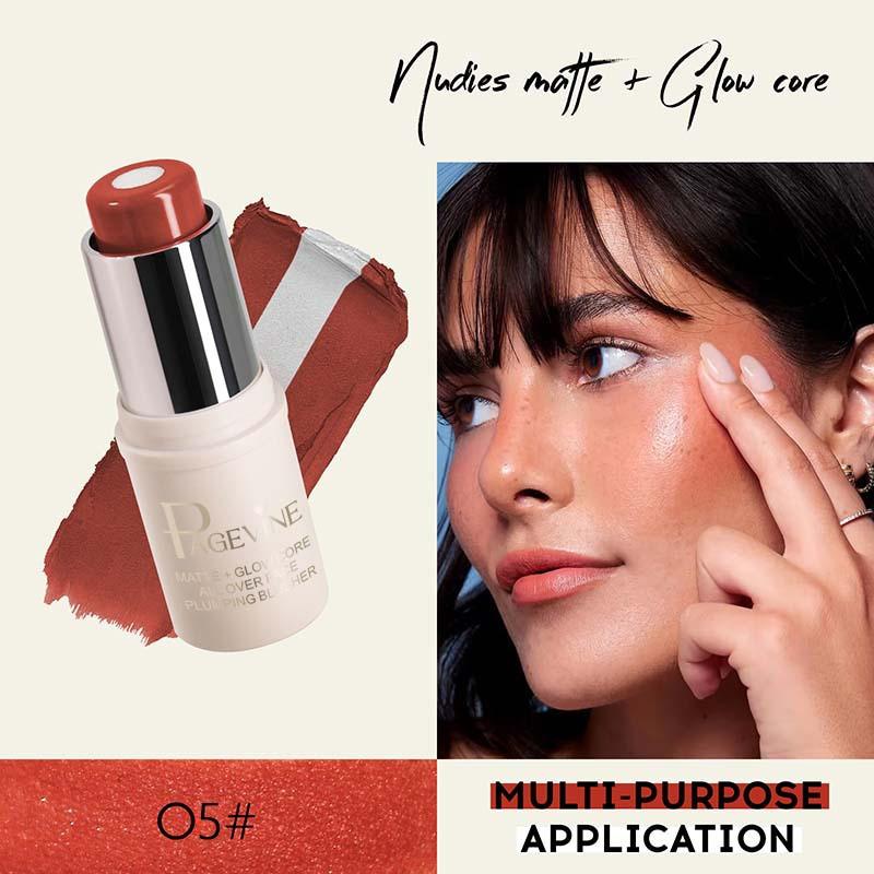 Matte Two-color Sandwich Blush Stick Moisturizing Highlight.