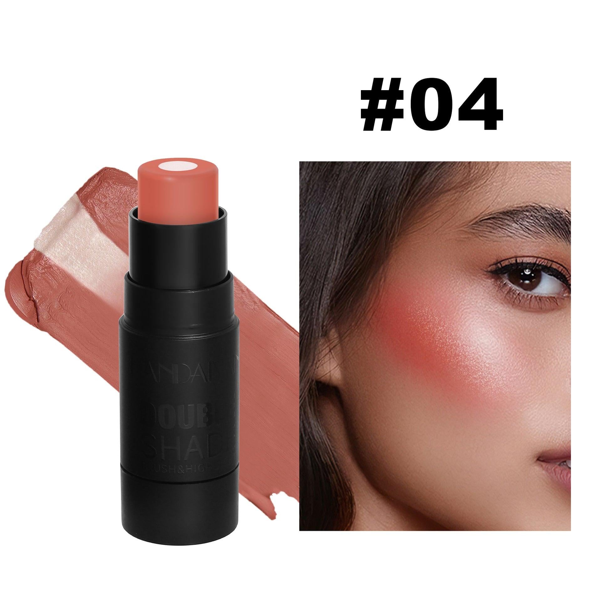 Multi-Color Sandwich Blush Stick Natural Nude Dress Brightening Color Solid Blush Shading Cream.