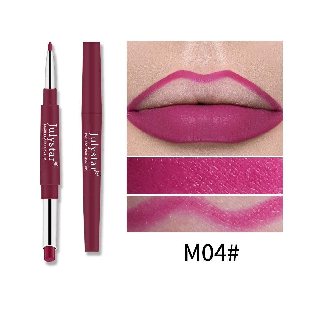 Double-headed Lipstick Lip Liner Does Not Fade No Stain On Cup.