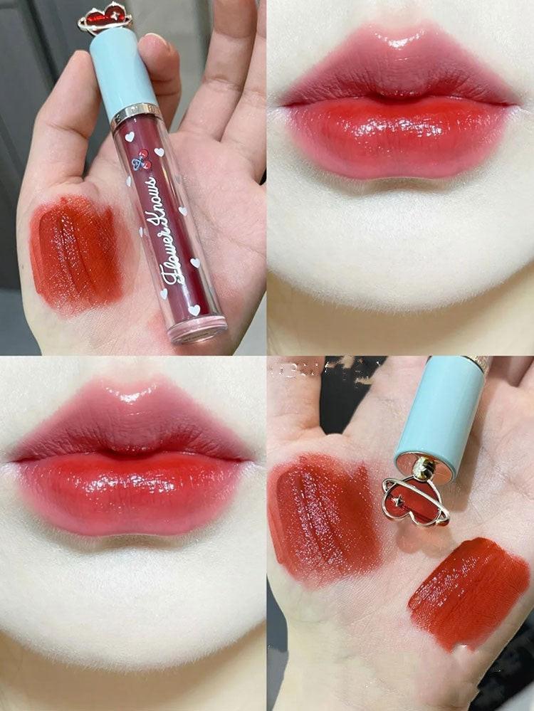 Flower Know Crystal Jelly Lip Glaze Mirror Moisturizing Lipstick.