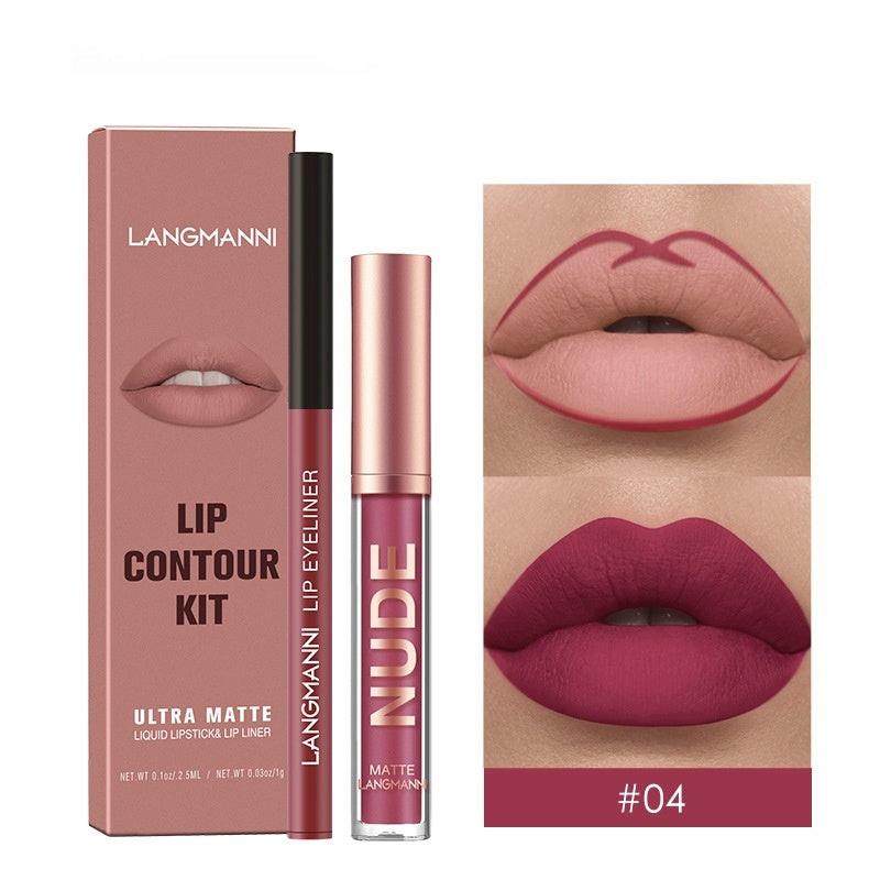 Lip Liner Combination Suit No Stain On Cup Matte Lip Gloss Suit.