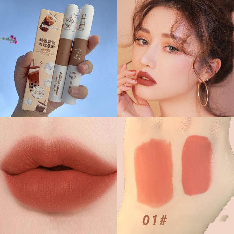 Two-headed Lipstick Lip Glaze Two-in-one Matte Velvet Lipstick.