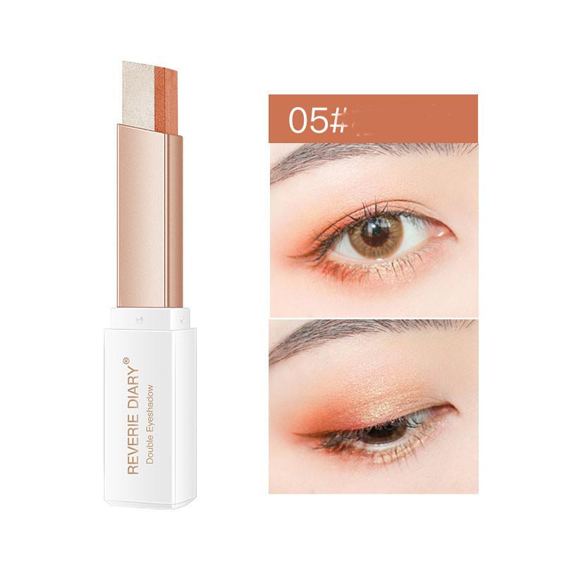 Lazy Eyeshadow Stick Stereo Gradient Shimmer Double Color Eye Shadow Pen Waterproof Easy To Wear Eyeshadow.