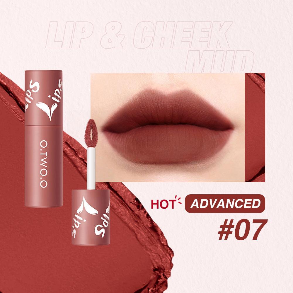 Matte Fog Face Lip And Cheek Dual-use Powder Blusher Lipstick Air Lip Glaze.