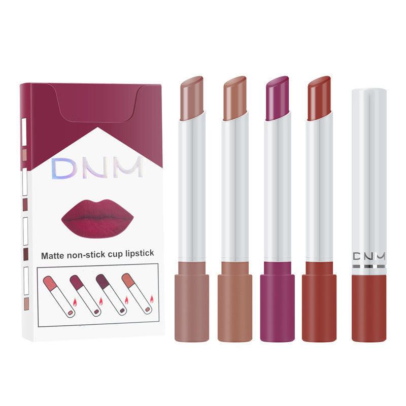 Four Makeup Set Non-stick Cigarette Pipe Thin Lipsticks.