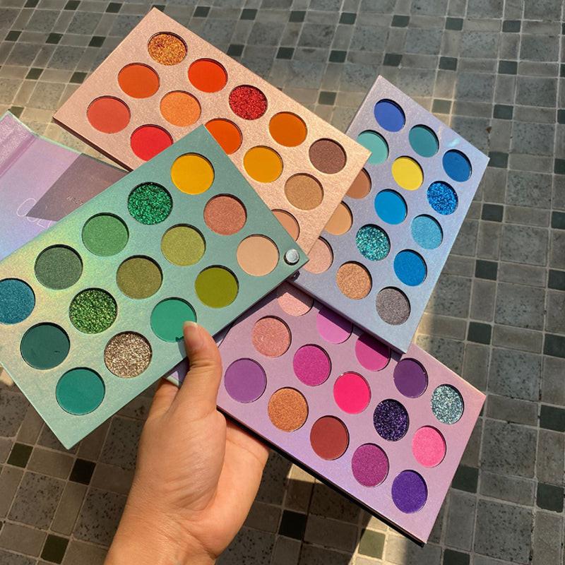 Color Eyeshadow Palette Pearlescent Blue And Green Sequins Europe And America.