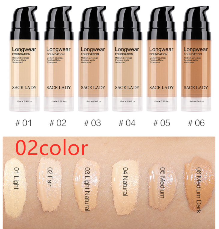 Liquid Foundation Natural Concealer Long Lasting Moisturizing Waterproof Sweat.