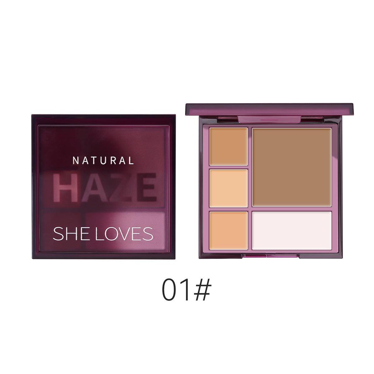 Five Color Contouring Palette Waterproof Concealer Matte Nose Shadow.