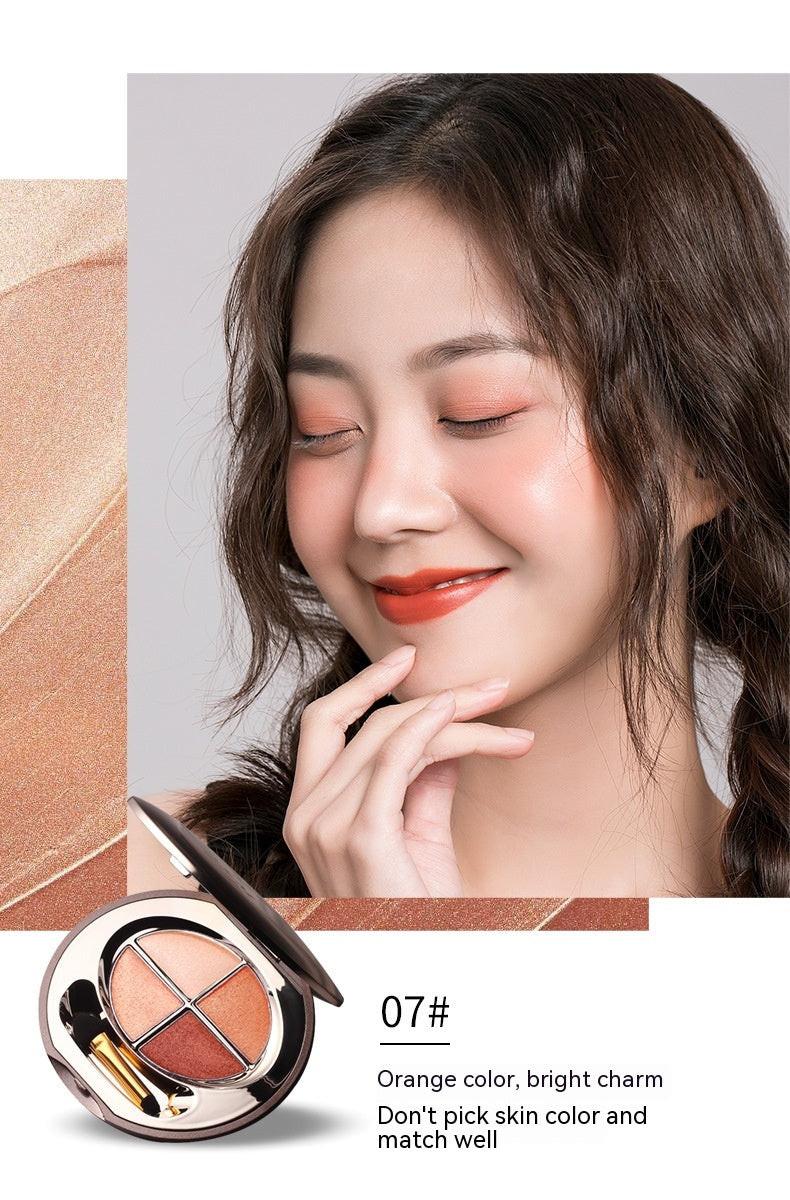 Four Color Eyeshadow Palette Shimmering Powder Shimmer Sequins Waterproof.
