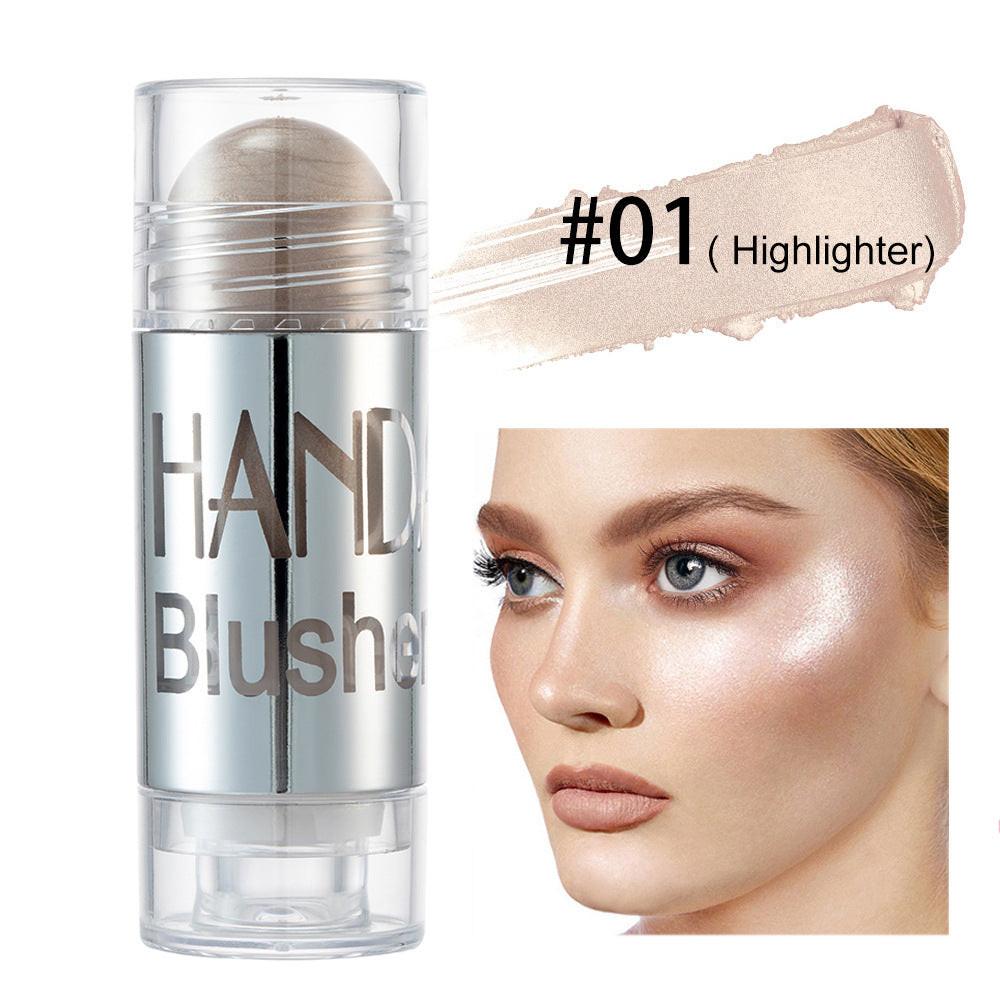 Cheek Blusher Shimmer Blush Stick Face Makeup Highlighter Bronzer Contour Cream Long-lasting Facial Make Up Cosmetics.
