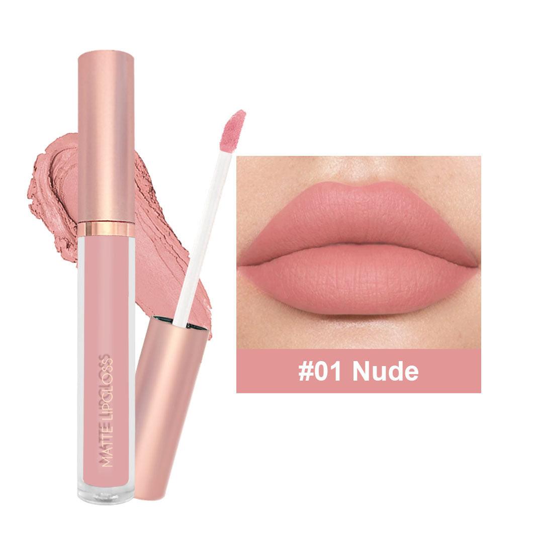 12-color Nude Jam Matte Lip Gloss Does Not Fade.