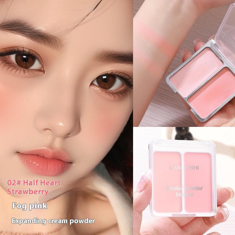 Two-tone Blush Nude Makeup Matte Natural Repair Integrated Long Lasting Color Rendering.