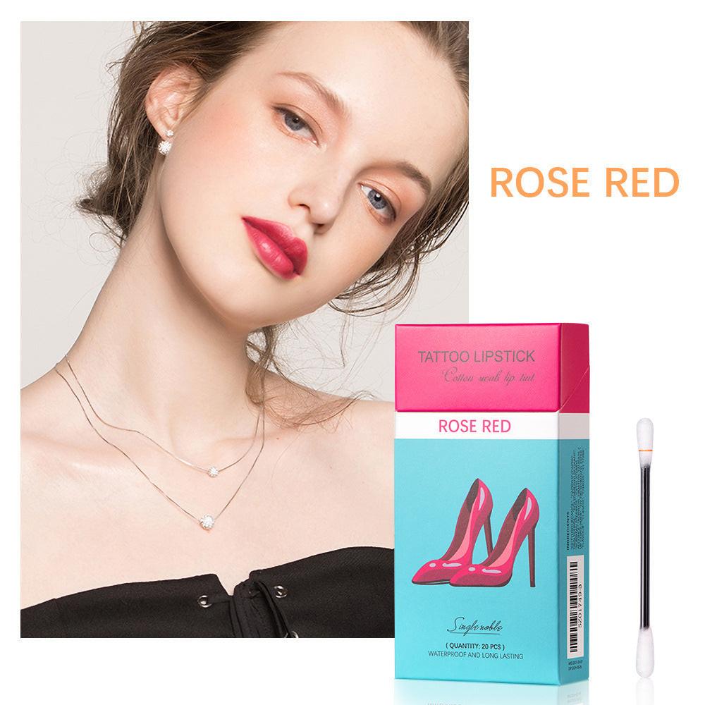 20 Pcs Set Cotton Swab Lipsticks For Outdoor Portable Lipsticks Cosmetics Waterproof Case Lasting Long Cigarette Liquid Lipstick.