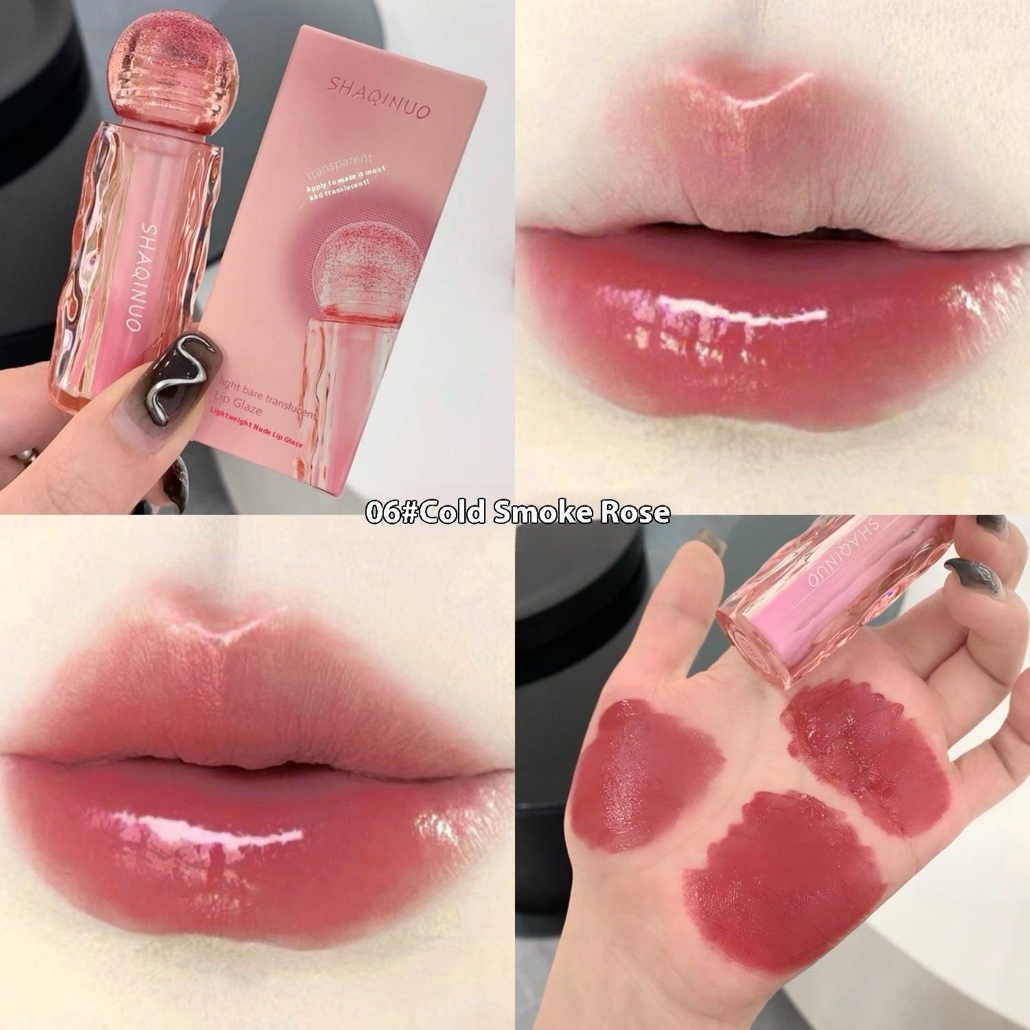 Light Bare Permeable Light Lip Lacquer Mirror Moisturizing Lip Gloss.