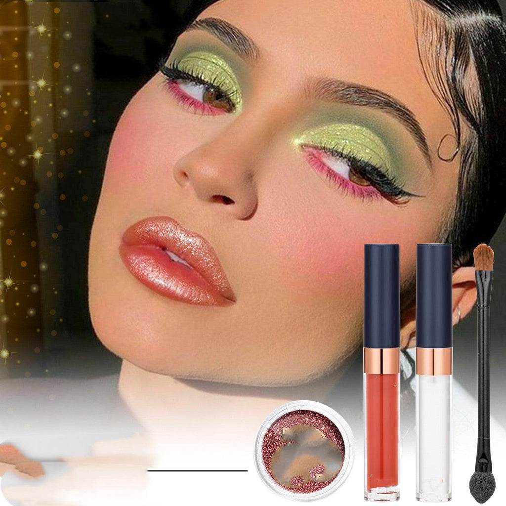 Glitter Lip Gloss Suit Cold Color Pallete.