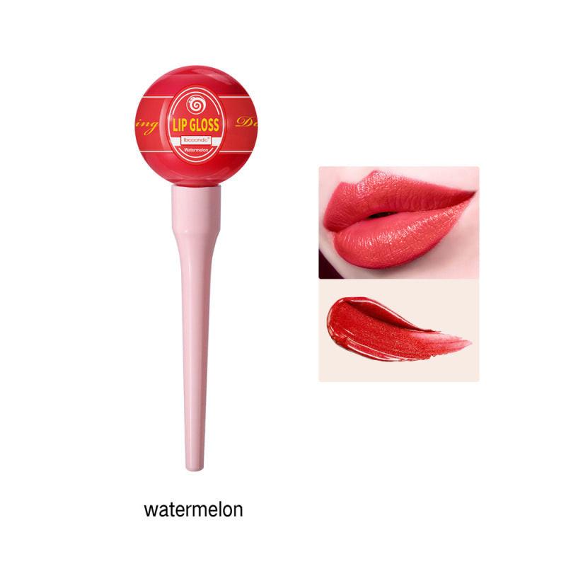 Lollipop Lip Glaze Tint Pump Crystal Waterproof Lip Gloss Niche Small Pepper Stain Moisturizing Sexy Flash.