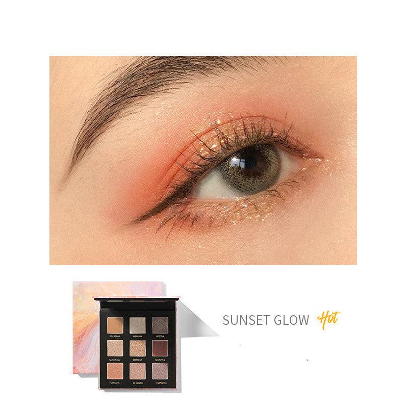 Long Lasting Matte Pearl Glitter 9 Color Eyeshadow Palette.