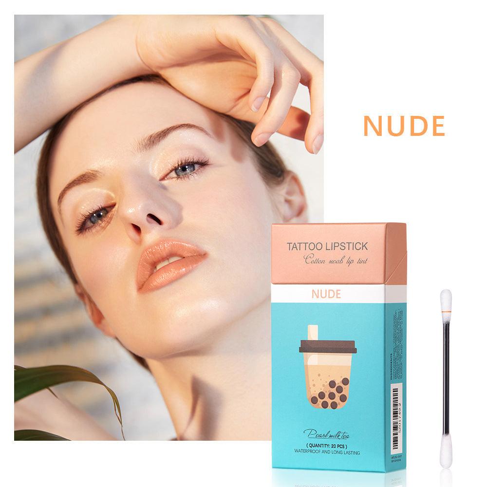 20 Pcs Set Cotton Swab Lipsticks For Outdoor Portable Lipsticks Cosmetics Waterproof Case Lasting Long Cigarette Liquid Lipstick.