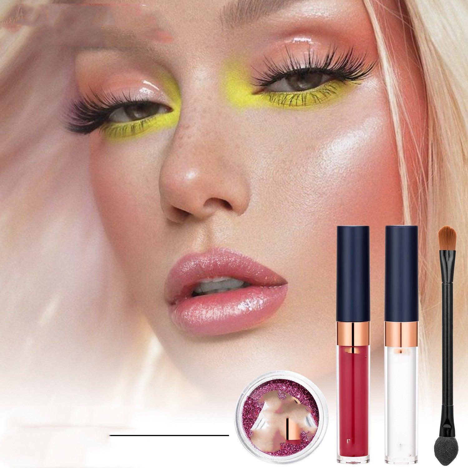 Glitter Lip Gloss Suit Cold Color Pallete.