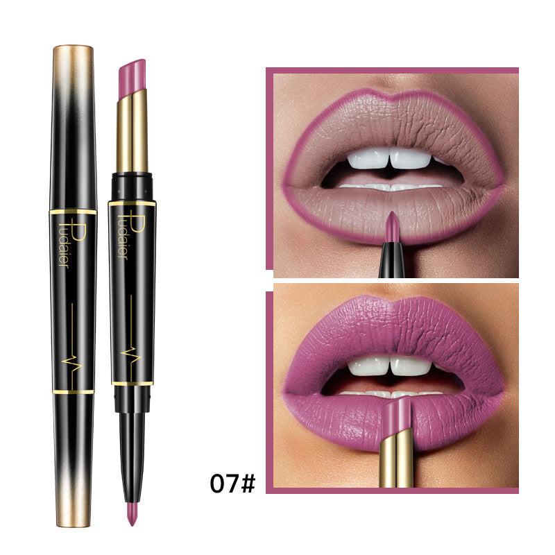 Matte Double-headed Lipstick Lip Liner Lip Lacquer.