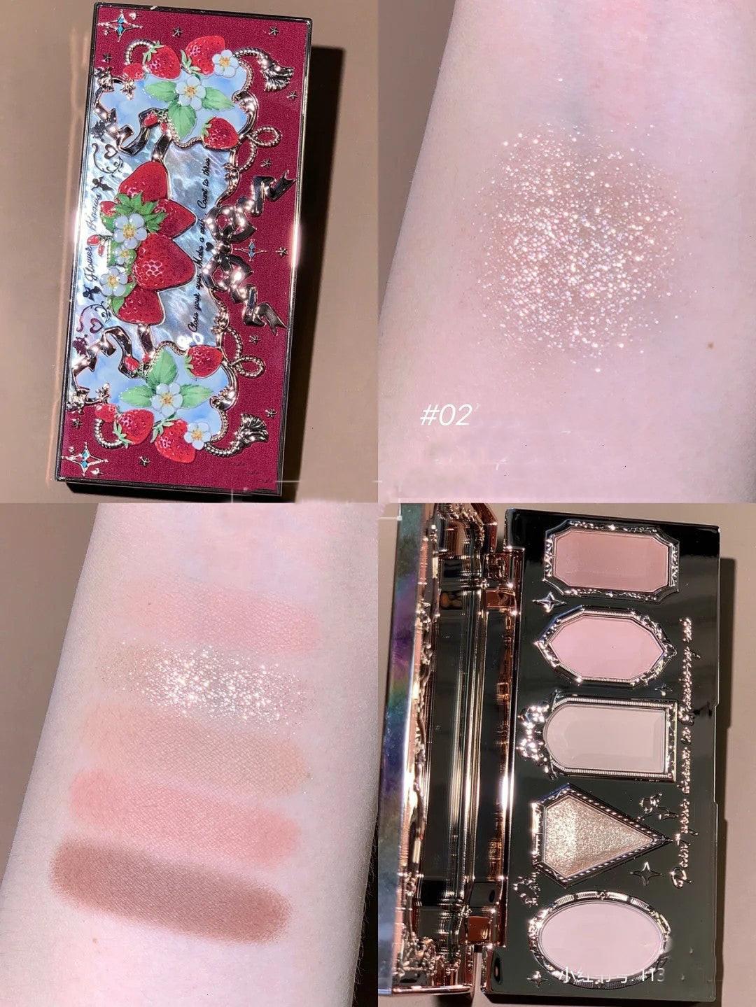 Flower Knows Strawberry Rococo Series Embossed Blush Velvet Matte Lip Glaze.