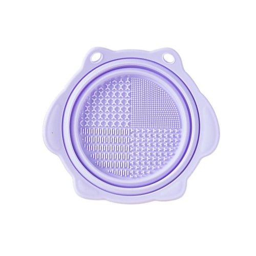 Multi-functional Silicone Makeup Brush Cleaning Folding Bowl Sponge Puff Beauty Tool Makeup Brush  Washing Scrubber Pad Soft Mat Scrubber Box.