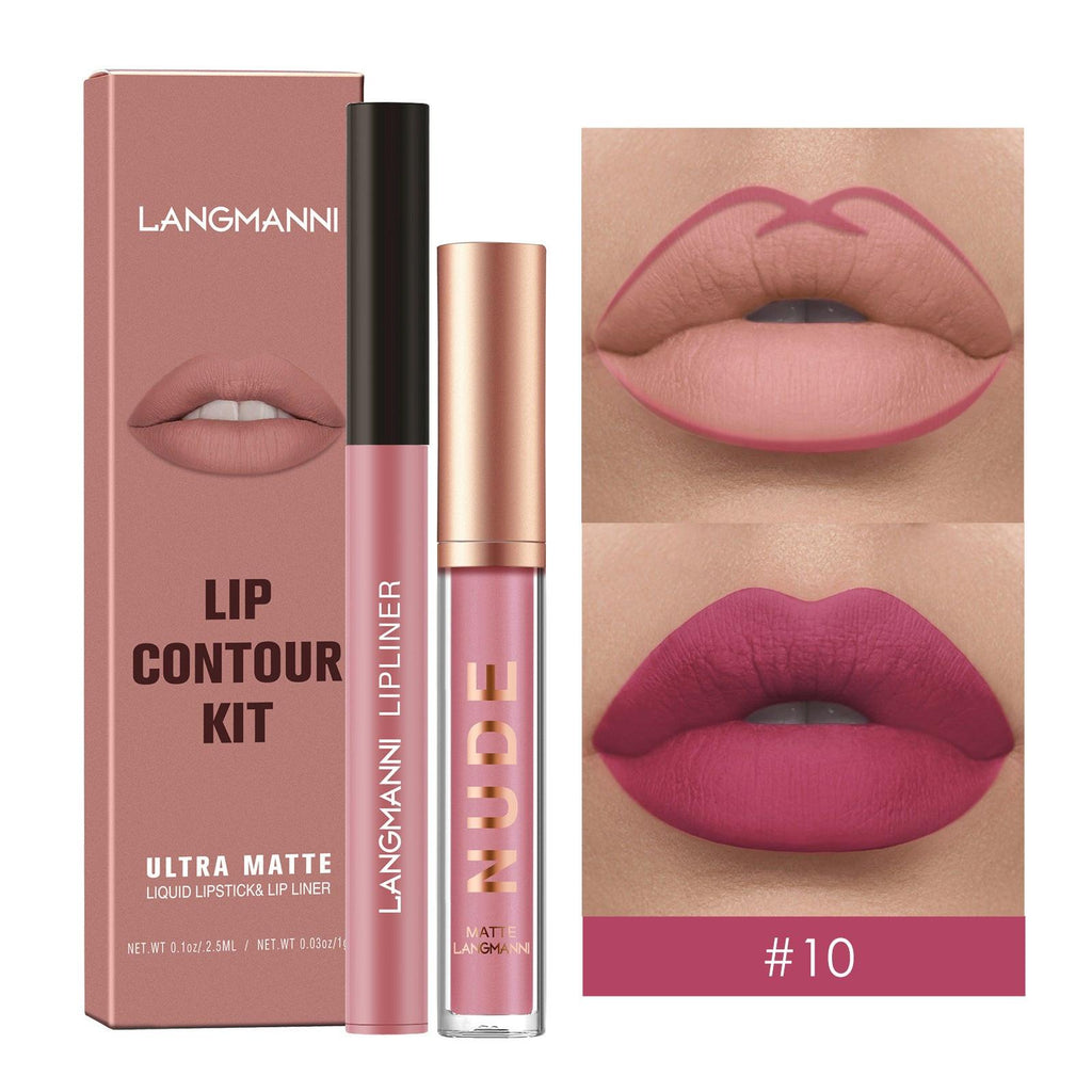 Lip Liner Combination Suit No Stain On Cup Matte Lip Gloss Suit.