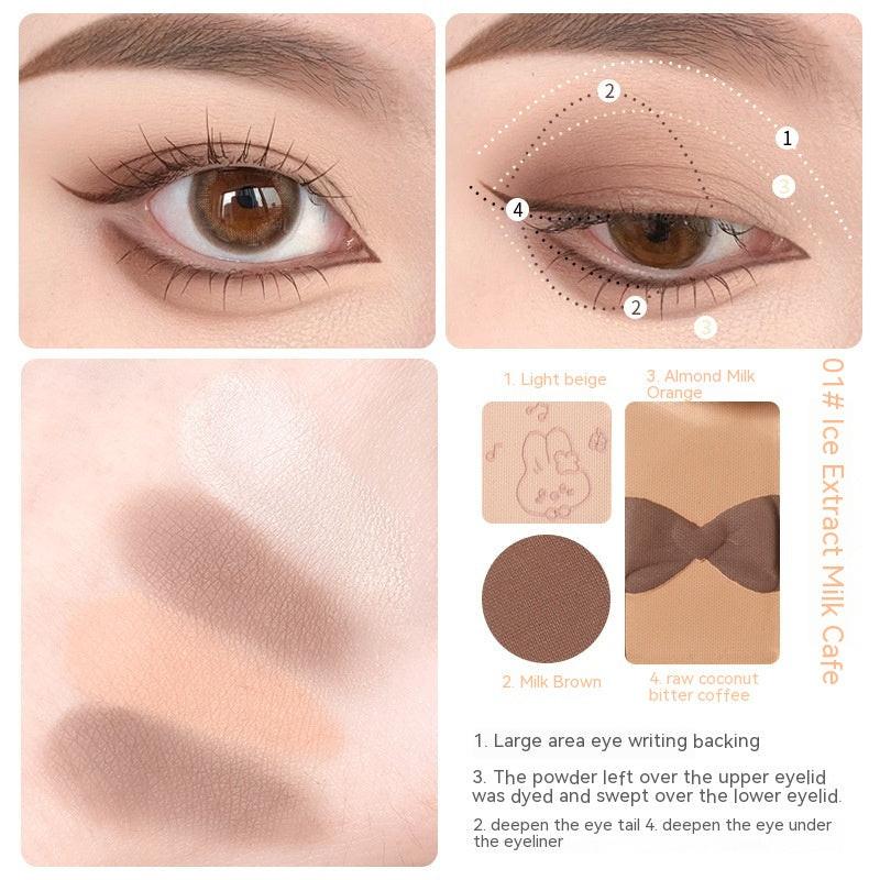 Three Colors Eye Shadow Powder Fine And Easy To Use.