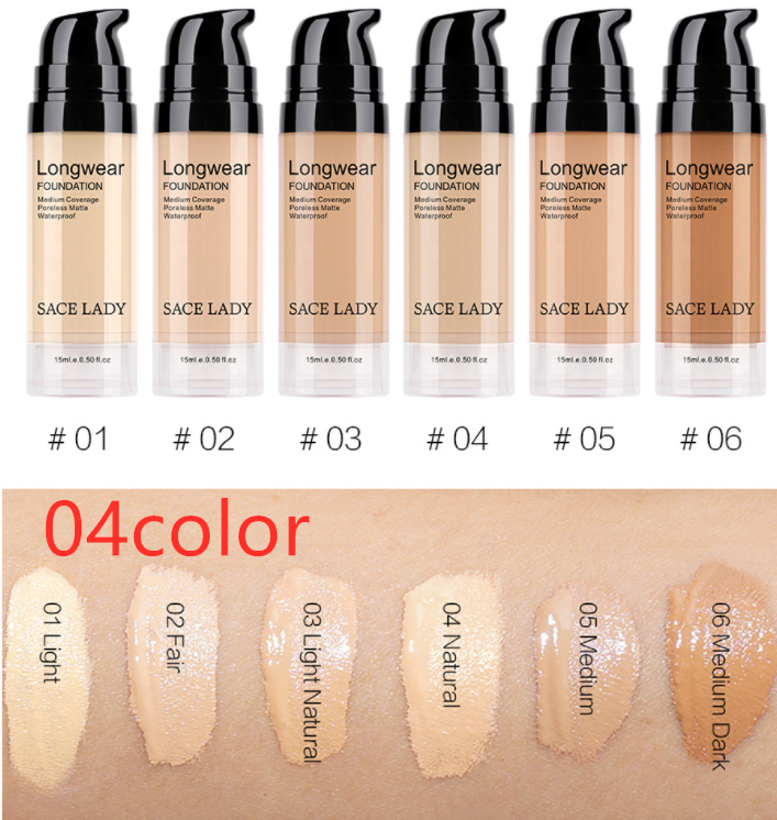 Liquid Foundation Natural Concealer Long Lasting Moisturizing Waterproof Sweat.