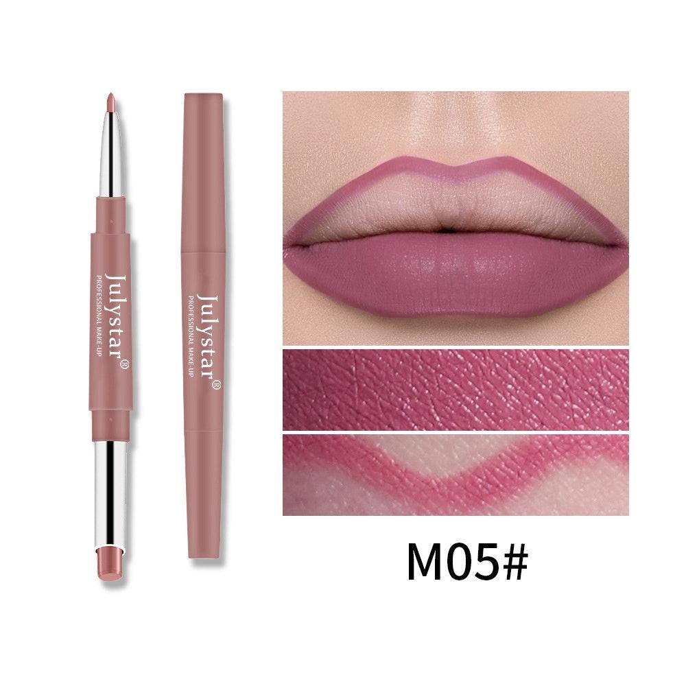Double-headed Lipstick Lip Liner Does Not Fade No Stain On Cup.