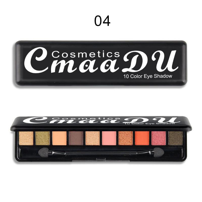Creative 10 Color Matte Pearlescent Eyeshadow Palette.