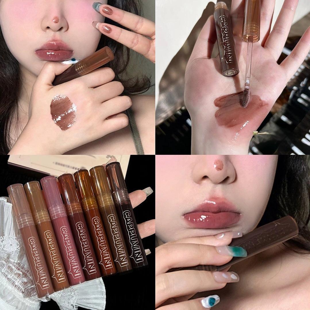 I Lava Chocolate Moisturizing Glaze Mirror Transparent Glass Lip Gloss.