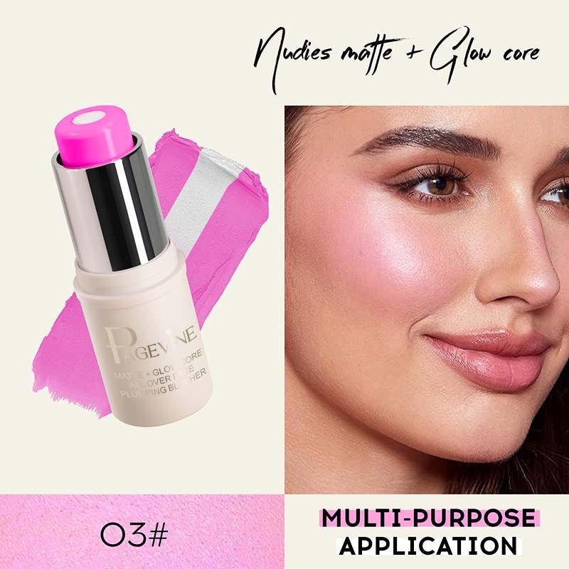 Matte Two-color Sandwich Blush Stick Moisturizing Highlight.