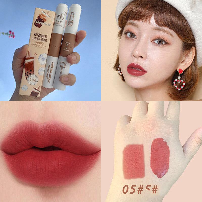 Two-headed Lipstick Lip Glaze Two-in-one Matte Velvet Lipstick.