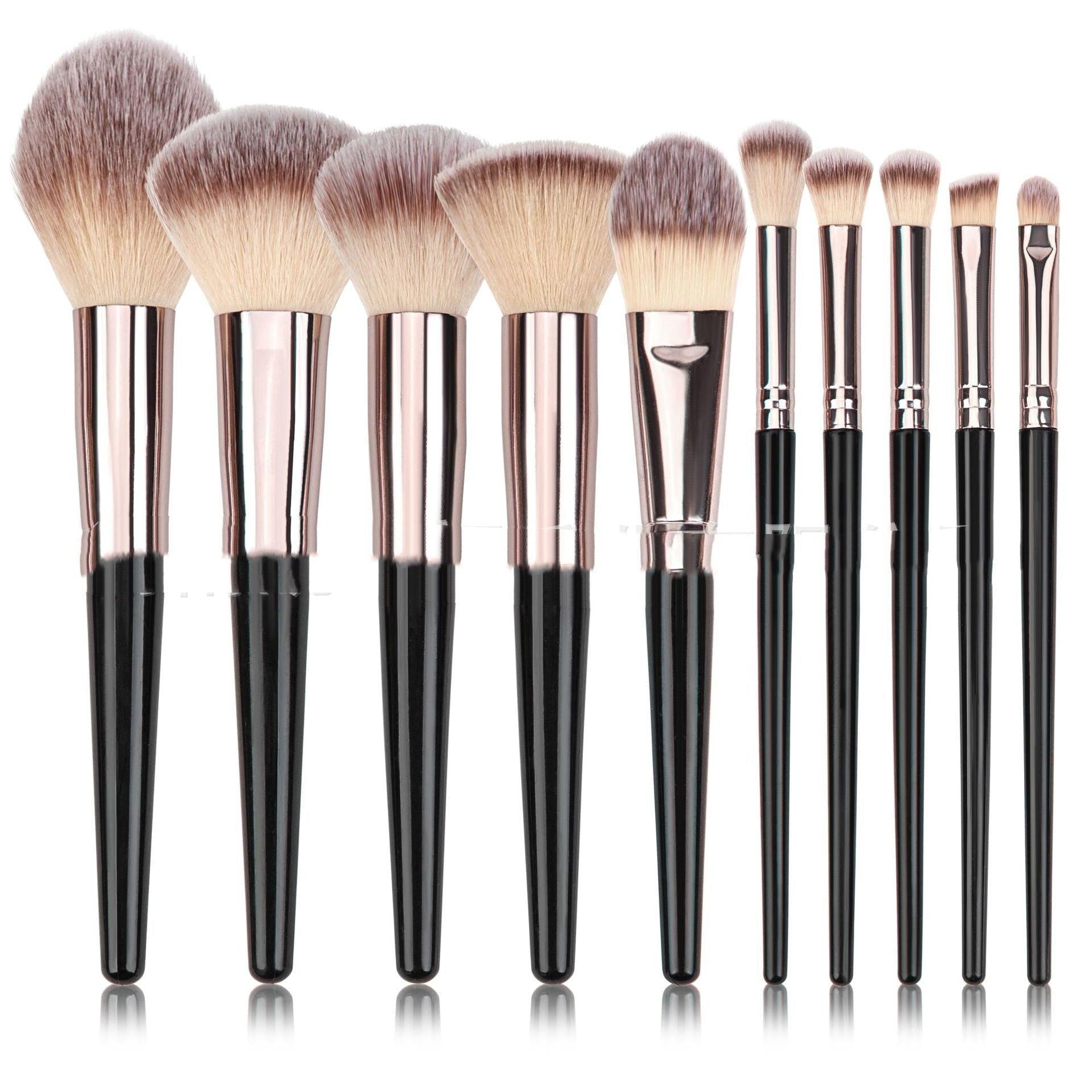 Black Makeup Brush Suit Powder Foundation Brush Eye Shadow.