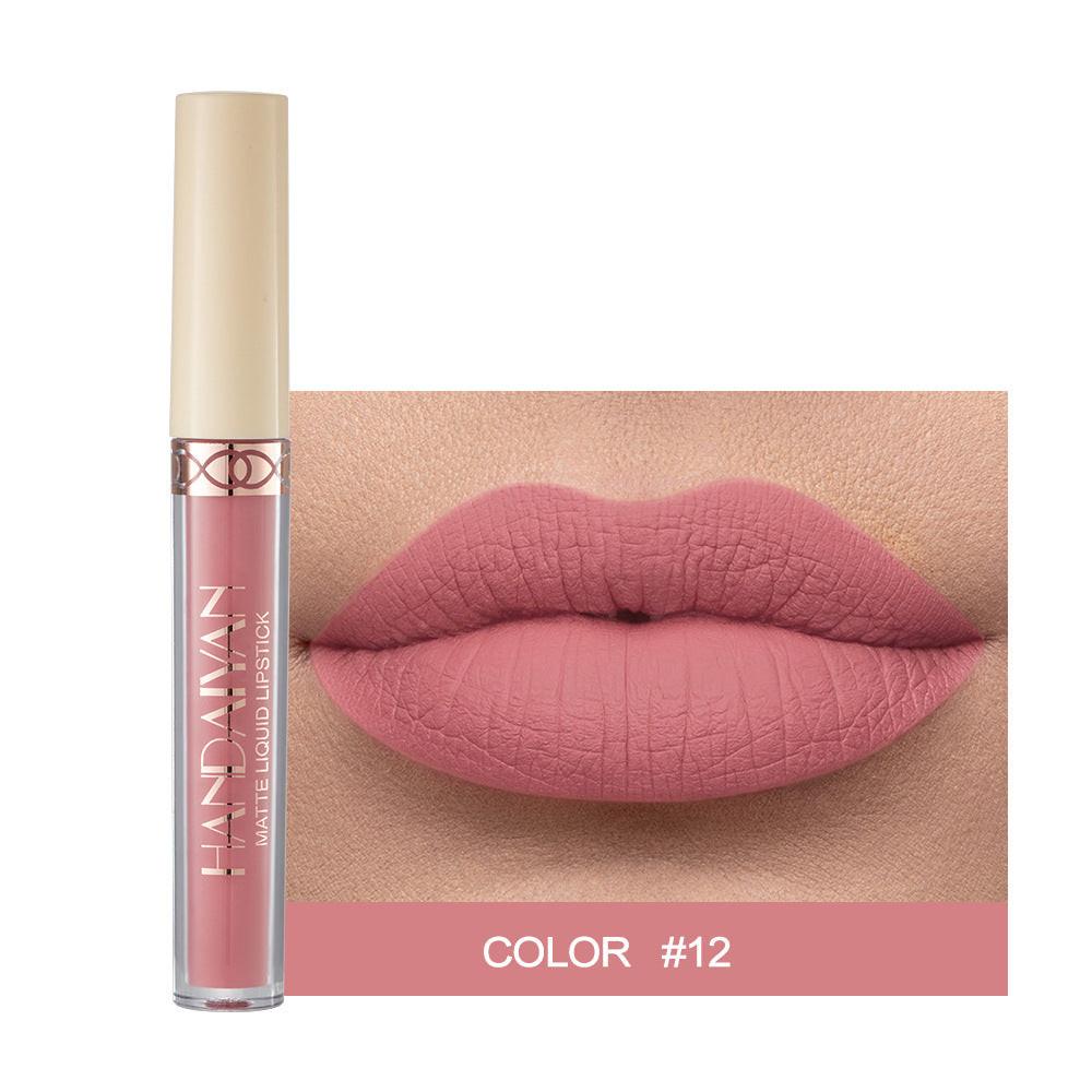 Matte Finish Velvet 12 Colors Lip Gloss Liquid Lipstick Lip Glaze.