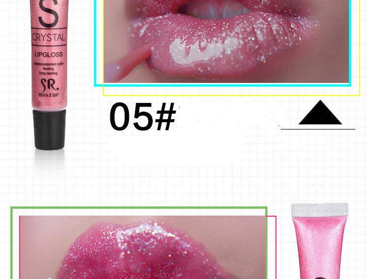 SR Hose Water-sensing Lip Gloss With Pearlescent Gold Moisturizing Temptation Lip Gloss.