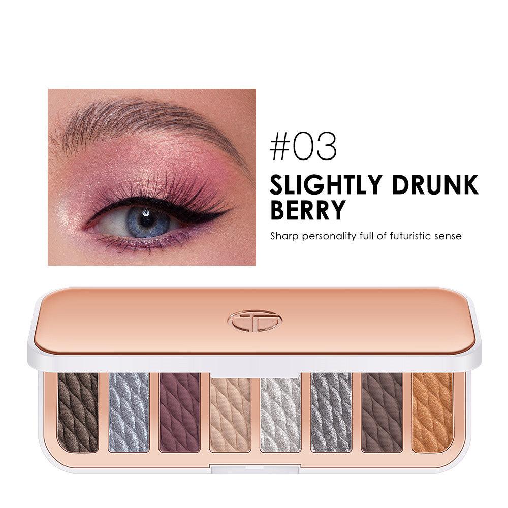 8-color Eyeshadow Palette High-gloss Trimming Blush Modification Mousse Texture Matte Earth Color.