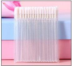 Fishing Rod Lip Brush Flocking Lipstick Makeup Brush Solid Lip Lacquer Brush Cotton Swab 50PCS.