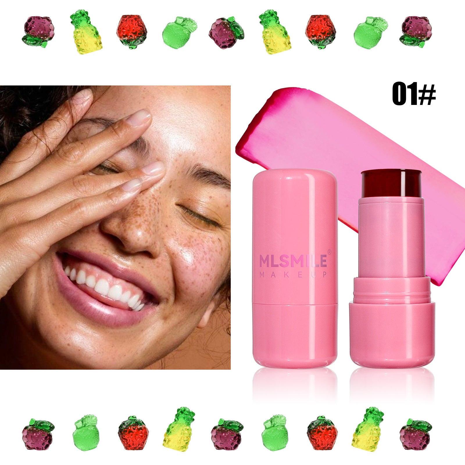 Jelly Blush Lipstick Lip And Cheek Dual-use Multi-color Brightening Contour Stick.
