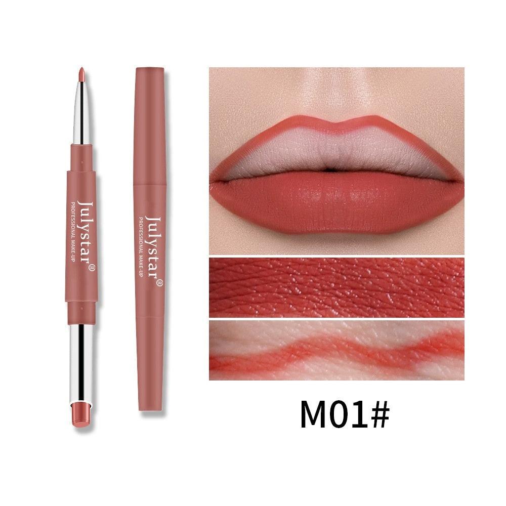 Double-headed Lipstick Lip Liner Does Not Fade No Stain On Cup.