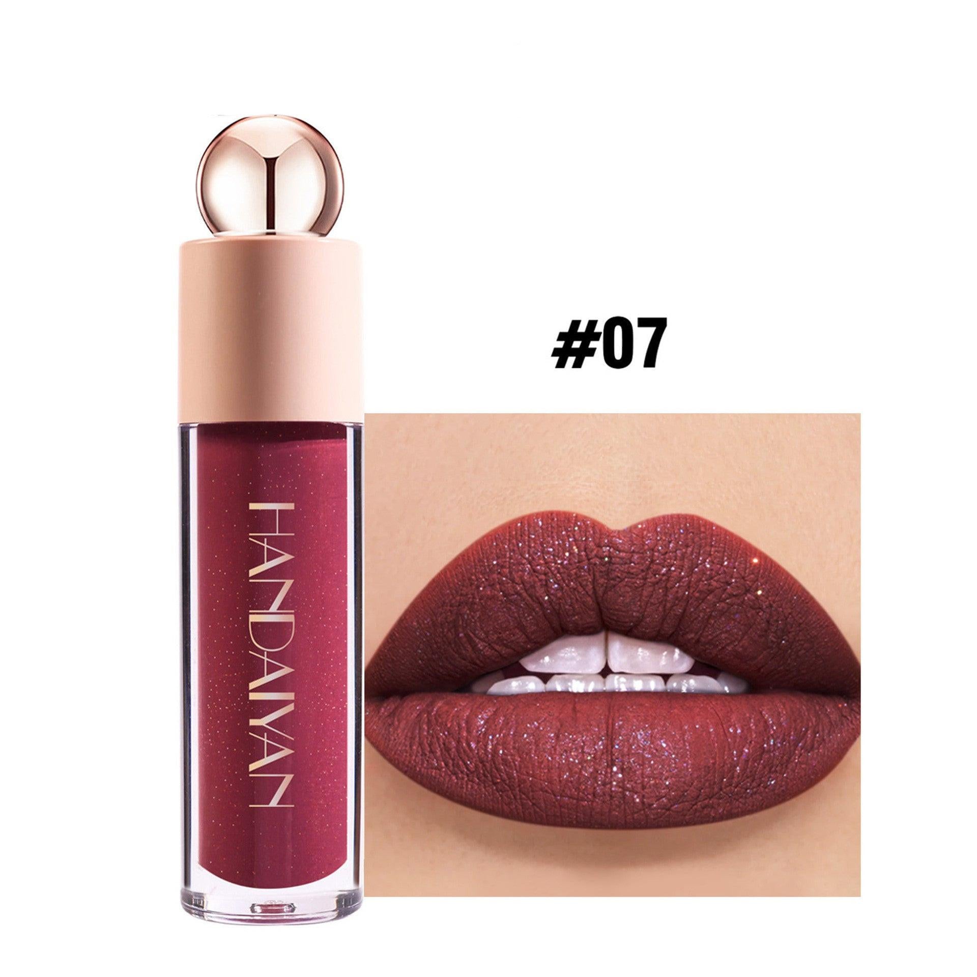 Flash Lip Gloss Moisturizing Thin And Glittering Matte Lip Gloss Velvet Lipstick.