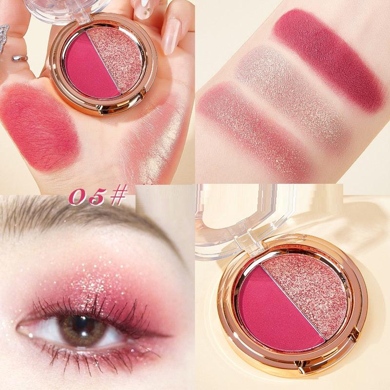 Matte Tangerine Gold Glitter Duo Eyeshadow Palette.