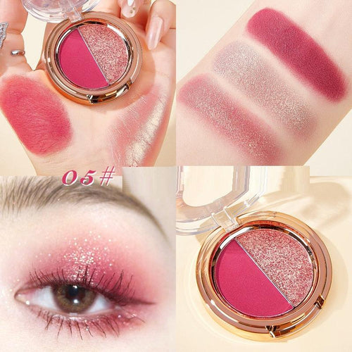 Matte Tangerine Gold Glitter Duo Eyeshadow Palette.
