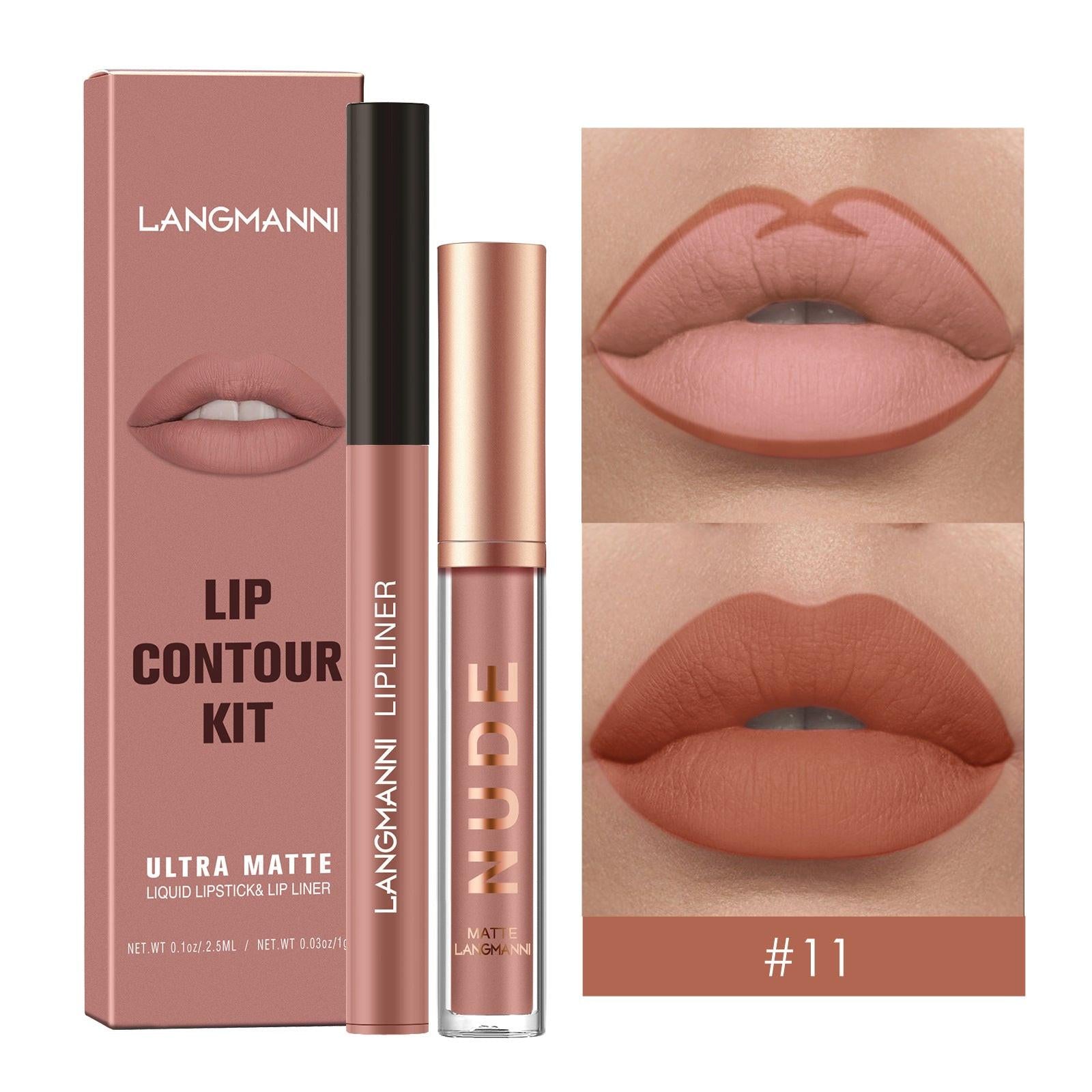 Lip Liner Combination Suit No Stain On Cup Matte Lip Gloss Suit.