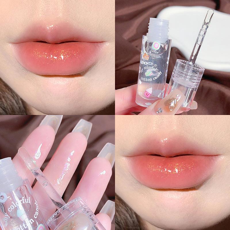 Cappuvini Cotton Candy Lip Gloss Lip Balm Glass Transparent.